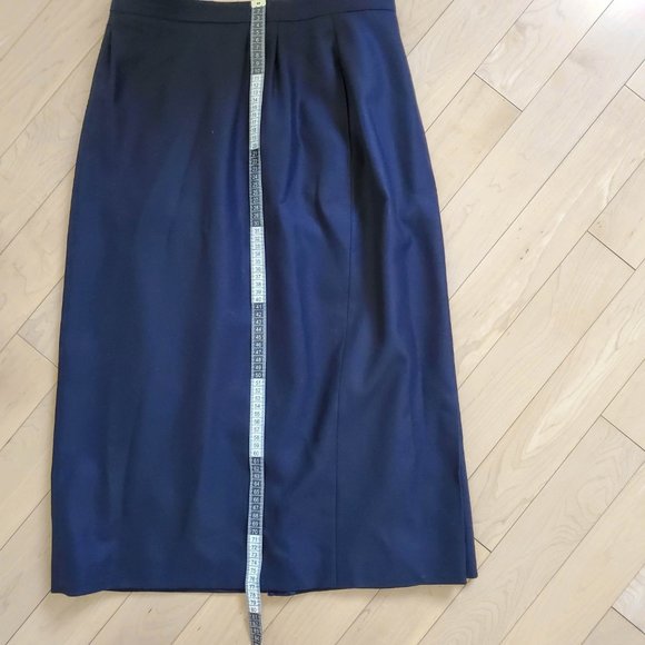 Henry White 100% Wool Black Pleated Skirt Size 14 - Picture 9 of 11